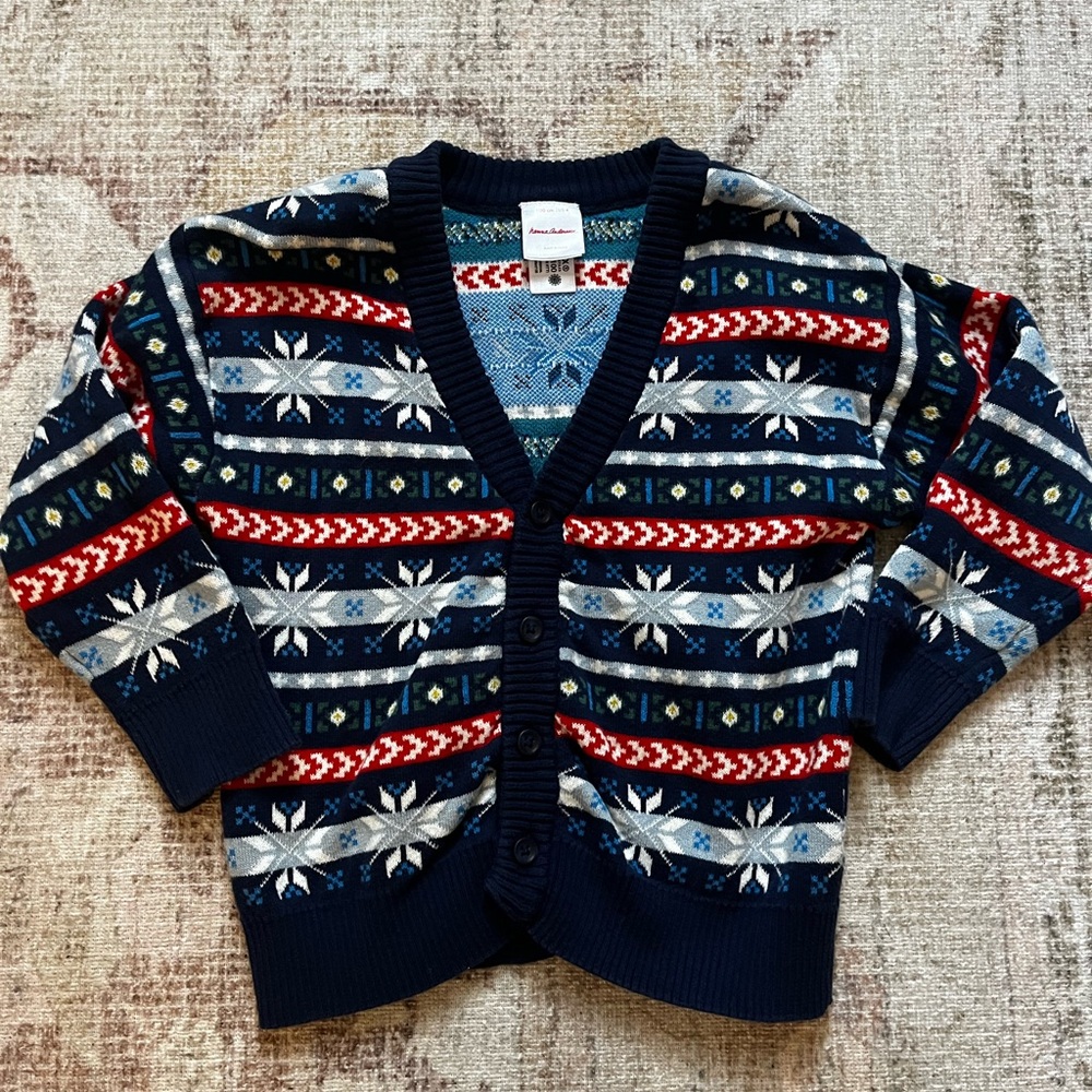 Boys Cardigan with Snowflake Pattern